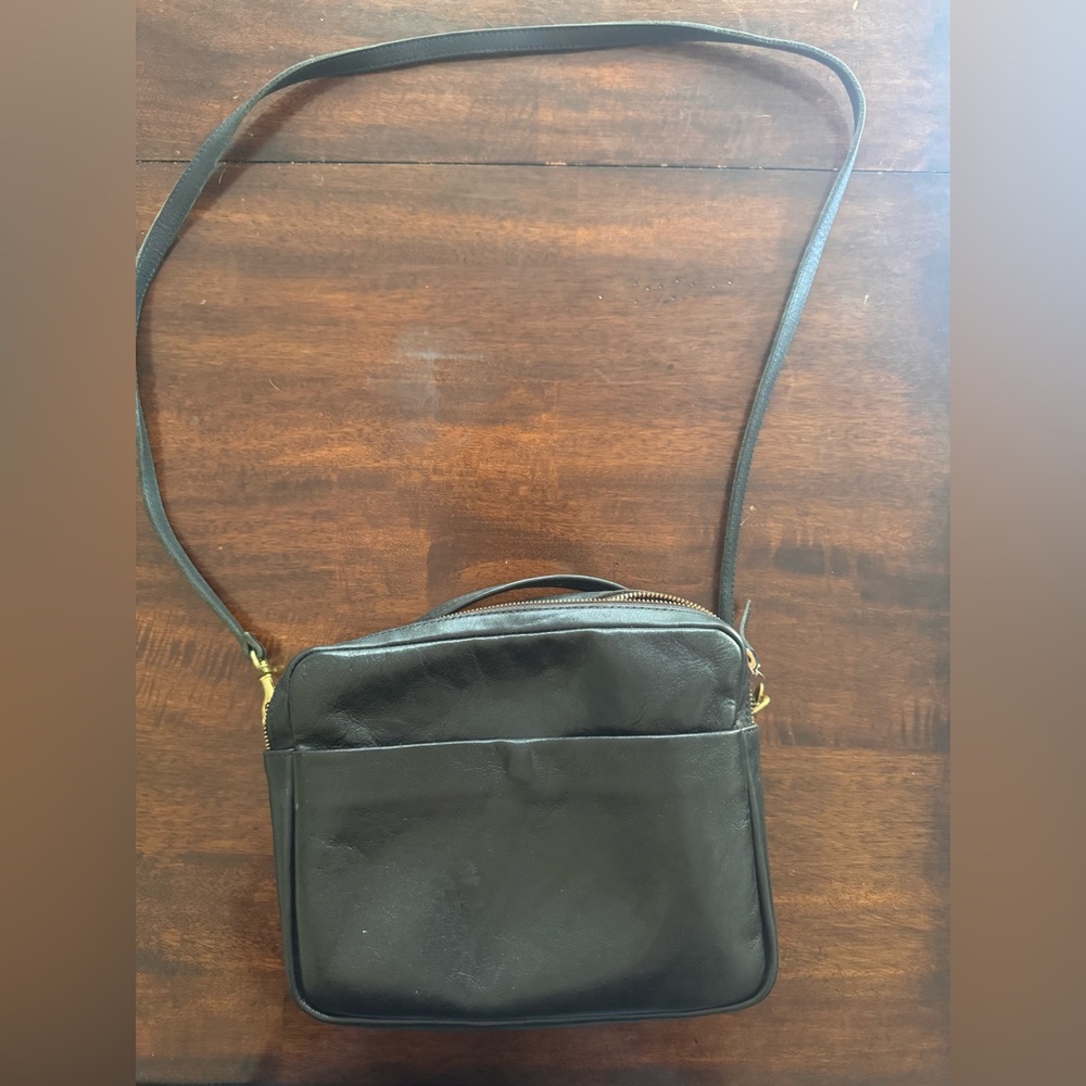 Clare V. Black Leather Crossbody Bag